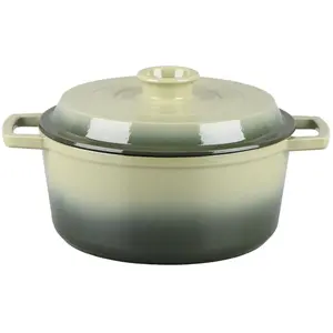 Cocotte en fonte ronde 25cm - Masseiron Olivine pas cher