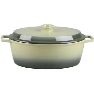 LAGUIOLE CUISSON - Cocotte en fonte ovale 33cm - Masseiron Olivine pas cher