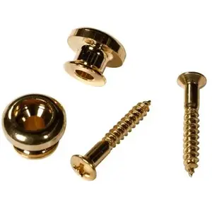 Yellow Parts EZ1399G - 2 Endpins + Screws Gold bridgepin pas cher