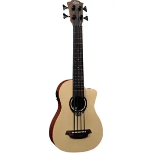 LAG Guitars Tiki Uku TKB150FCE Fretless Tiki Bass fretloze elektrisch-akoestische bas-ukelele met gigbag pas cher