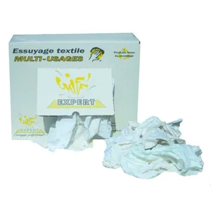 TOPCAR Chiffons coton blanc mi-fin à épais 10kg Global Hygiène pas cher