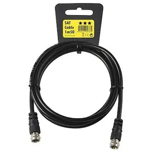 Cordon Satellite avec prise F pour TV Erard 1.5m Noir pas cher