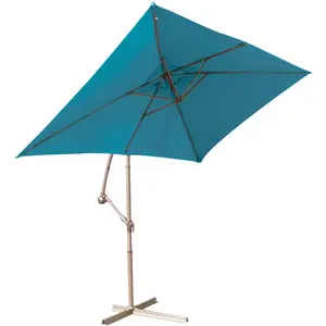 OZALIDE Parasol Déporté Super King 3 x 2 m Bleu Pétrole pas cher