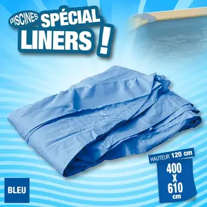 UBBINK Liner 75/100 ème - 400 x 610 x h 120 cm - Bleu pas cher