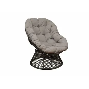 PROLOISIRS Fauteuil Idylle pivotant 360° rotatif en acier avec Coussin polyester - grey/gris pas cher