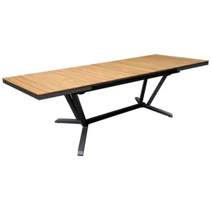 PROLOISIRS Table Extensible - Vita - Aluminium Époxy Graphite - Plateau Lames Tec... pas cher