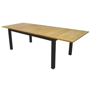 Table Extensible - Madagascar - Aluminium Graphite - Teck Fsc 100% - A...Vendu parcdiscount