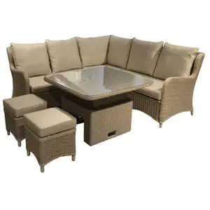 PROLOISIRS Salon De Jardin Toulon - Alu/Resine - Brun/Taupe