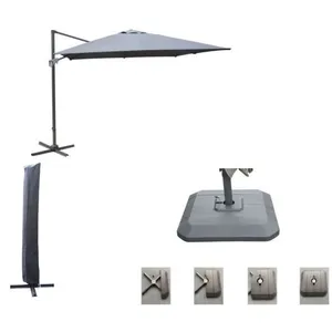 Comparateur de prix : PROLOISIRS Set d'ombrage complet (1 parasol déporté NH 3x3 + 1 housse + 1 lestage) - grey