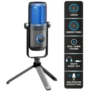 Spirit of Gamer EKO 900 Gaming Microfoon - Dubbele Condensator - USB - Cardioïde/Omnidirectioneel - Reverb en Ruisonderdrukking pas cher