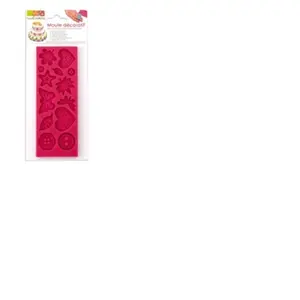 Scrapcooking - Siliconen Mal - Hart, Blad, Knoop & Vlinder pas cher
