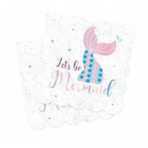 Lot de 20 serviettes - Sirène - ScrapCooking Party pas cher