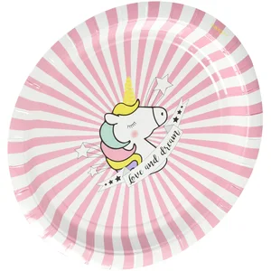 Assiette carton SCRAPCOOKING x8 Licorne 23cm pas cher