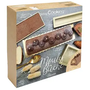 SCRAPCOOKING Kit de 3 moules pour réaliser sa bûche de Noël - moule, insert, semelle pas cher