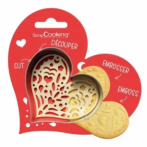 Découpoir biscuits coeur en relief - ScrapCookingVendu parfnac-be