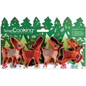 Scrapcooking - Koekjesuitstekers - Hertjes - Set/4 pas cher