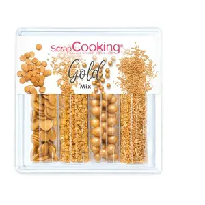 Mix de décors sucrés dorés 62 g pas cher