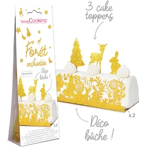 SCRAPCOOKING Décorations pour bûche Forêt enchantée pas cher