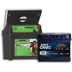 BEAUMONT Poste mixte RB880 panneau solaire et batterie 12 V 75 Ah pas cher