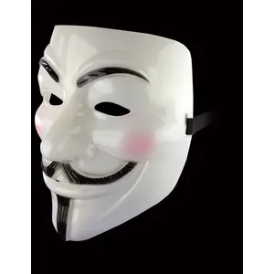 Masque Anonymous pour Adulte - Party Pro - Blanc - Carnaval et Manifes...Vendu parcdiscount