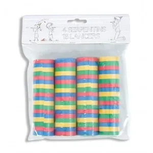 PartyPro SACHET DE 4 ROULEAUX DE 18 SERPENTINS Multicolore pas cher