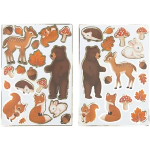 PARTYPRO - 35 bosdieren stickers bosdecoratie pas cher