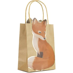 PARTY PRO 4 SACS CADEAUX PAPIER RENARD 28X8X15CM NATURE Beige, Ivoire, Crème, Écru, Naturel, Taupe pas cher