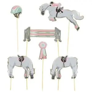 PARTY PRO Set de 6 decorations Cheval d'Amour pour gateaux