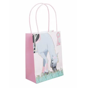 4 SACS CADEAU PAPIER CHEVAL D'AMOUR  Multicolore pas cher