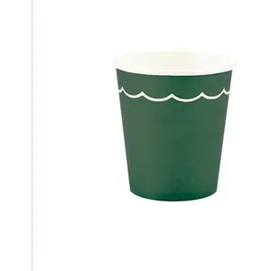 Comparateur de prix : 8 gobelets carton liseré or 20cl vert jungle - 913VJG