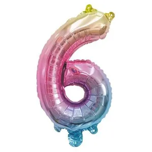 Ballon - PARTY PRO - 333896 - Chiffre 6 - Mylar - 36 cm - Multicolore - Élégance Chic pas cher
