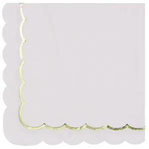 PARTYPRO Serviettes de table jetable papier festonné 33cm rose pastel ... pas cher