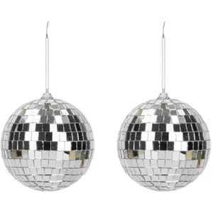 JOUR DE FETE 2 boules à facettes pour disco - 10 cm - Argent pas cher