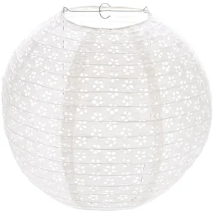PARTY PRO Lanterne dentelle vintage blanche 35 cm pas cher