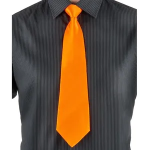Cravate orange fluo adulte - 75936 pas cher