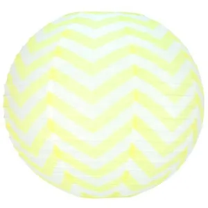 Lanterne japonaise blanche à chevrons jaune 35 cm pas cher