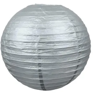 Lanterne japonaise argent 35 cm pas cher