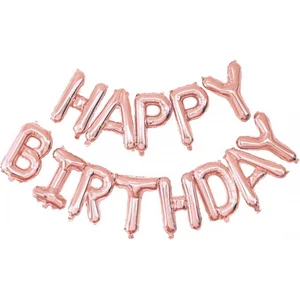 PARTYPRO - Roségouden aluminium Happy Birthday ballonnen pas cher