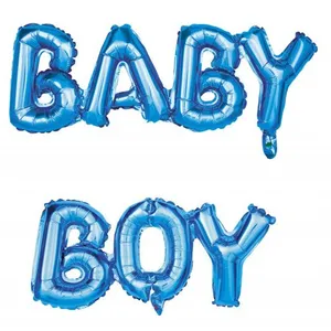 PARTYPRO Ballons aluminium lettres Baby Boy bleu 118 x 24 cm pas cher