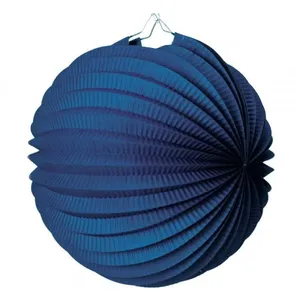 Lampion - Party Pro - 502130M - Bleu marine - 20 cm - Papier gaufré - Décoration de fête pas cher