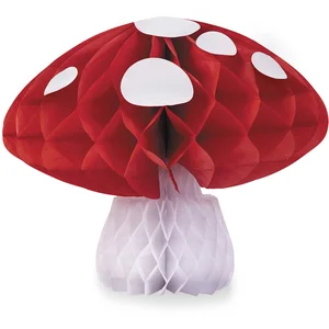 DÉCOR CHAMPIGNON ALVÉOLÉ DANS LES BOIS 13CM ROUGE pas cher