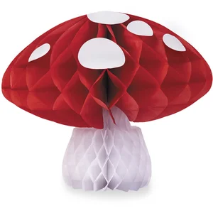 PARTYPRO - Grote honingraat paddenstoel decoratie 21 cm rood en wit pas cher