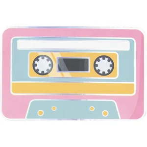 JOUR DE FETE Serviettes en forme de cassette - 90's Party - Pack de 16 - Blanc, Rose, Bleu, Jaune - 19 x 29 x 16 cm pas cher