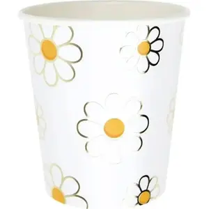 Gobelets Marguerite - Party Pro - Party Pro 913FPG - Blanc - Carton - Adulte pas cher
