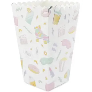 PARTYPRO - 8 Popcornbakjes Pyjamafeest en iriserend met girly motieven pas cher