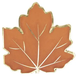 16 Serviettes en papier feuille d'automne 33 x 33 cm - Orange pas cher
