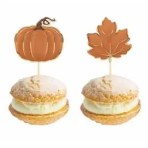 PARTYPRO - 10 herfst cocktailprikkers pompoen en blad pas cher