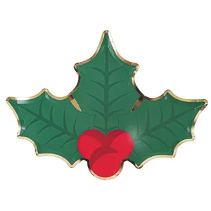 JOUR DE FETE 8 Assiettes - Collection Houx de Noël pas cher