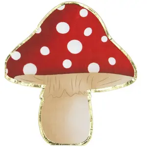 PARTYPRO - 16 rood-witte paddestoel papieren servetten 29 x 32 cm pas cher