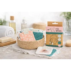 Carré démaquillant Feel Natural (lot de 4) pas cher
